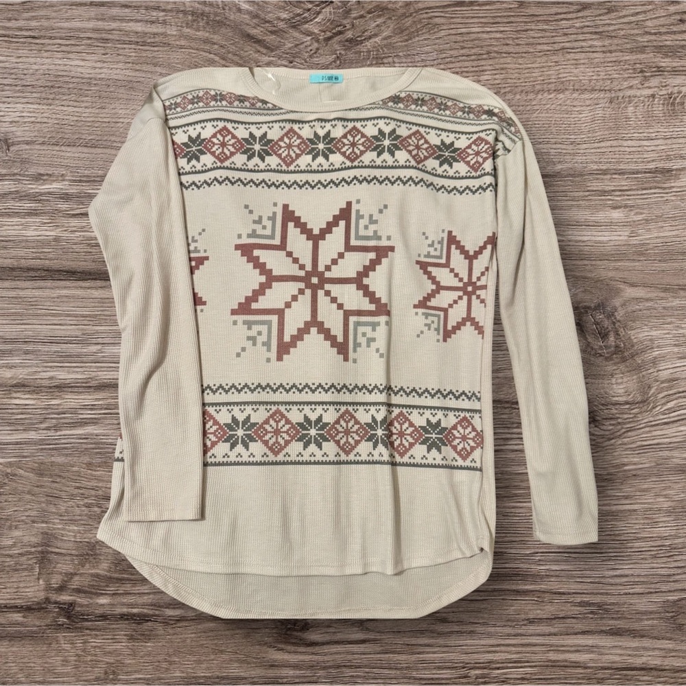 P.S. Kate Waffle Knit Pullover Small NWT